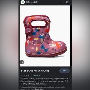 Kids size 8 lined bogs